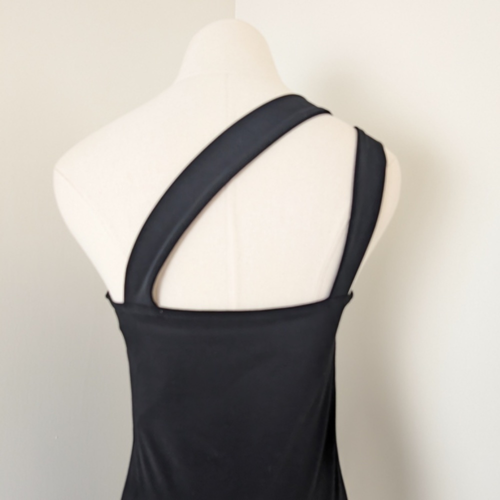 *Free with Purchase* 90's Jacob Mini Dress Asymmetrical Fitted Tight One Strap - Picture 3 of 11
